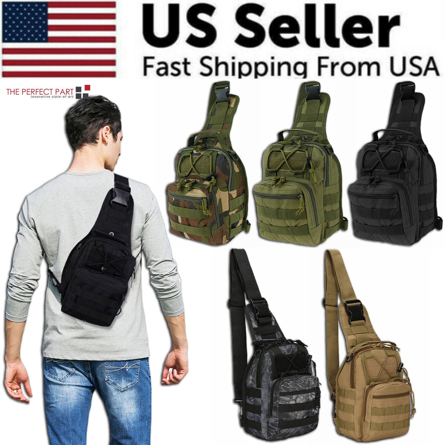 Tactical Sling Backpack for Men - Outdoor Chest Bag