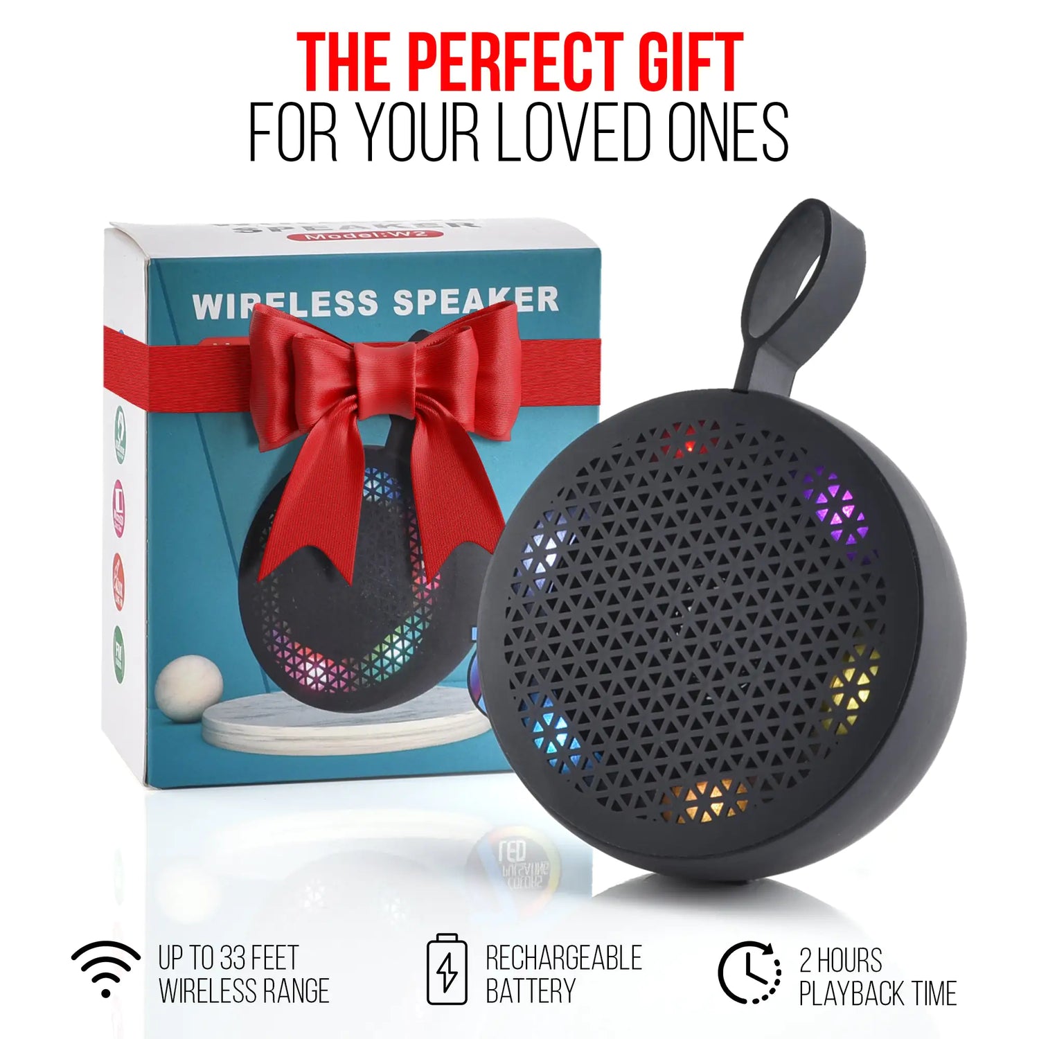 AQUABEAT Waterproof Bluetooth Shower Speaker with LED
