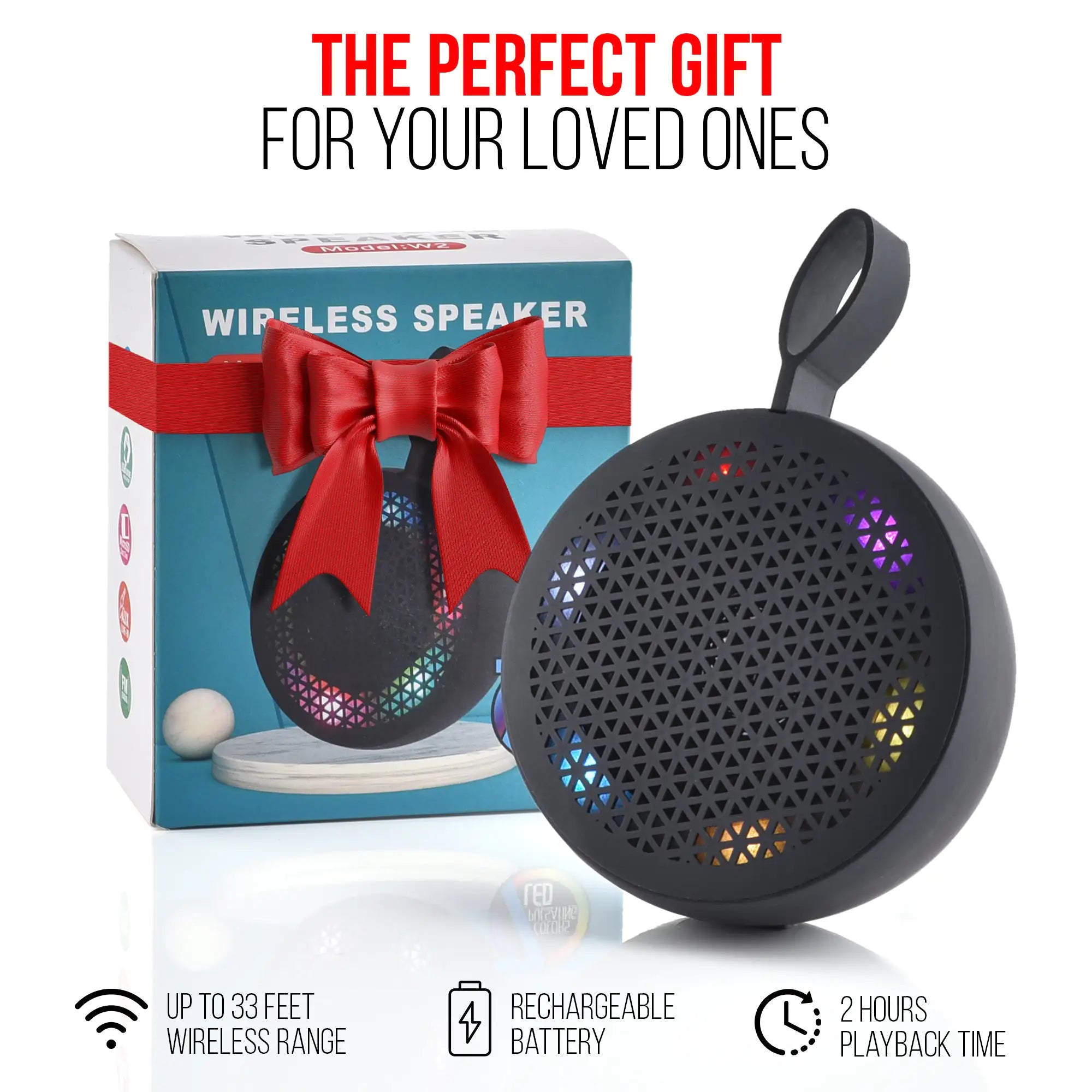 AQUABEAT Waterproof Bluetooth Shower Speaker with LED