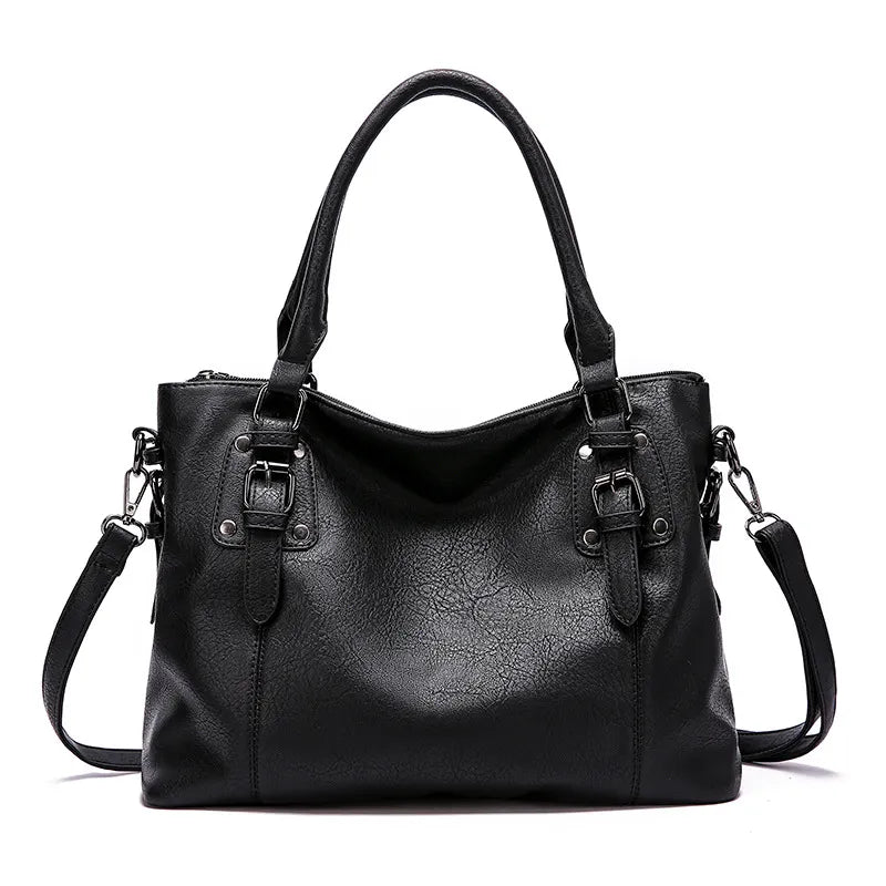 Vintage Elegance Shoulder Bag - High Capacity