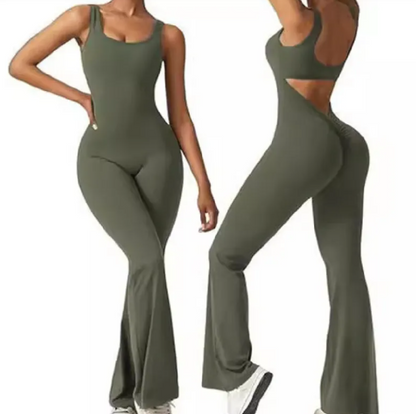 Chic Hollow-Back Fitness Suit