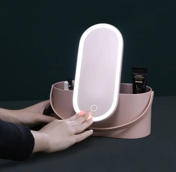 Illuminated Beauty Organizer Mirror