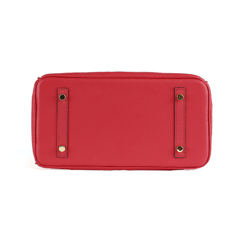 Platinum Lychee Cowhide Purse for Women