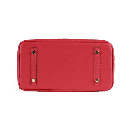 Platinum Lychee Cowhide Purse for Women
