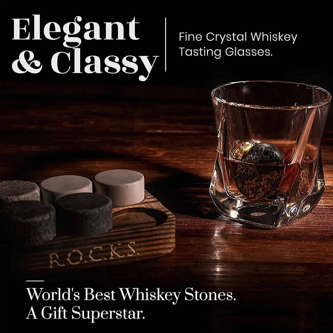 Elite Whiskey Experience Set - Stones &amp; Spiral Glass