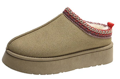 Fleece-Lined Cozy Ankle Slippers