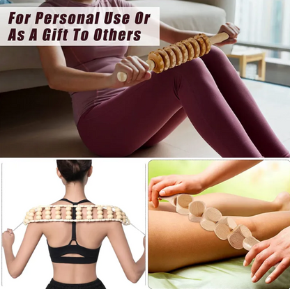 Birch Wood Cellulite Massage Roller Kit