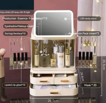 Illuminated Vanity Makeup Organizer