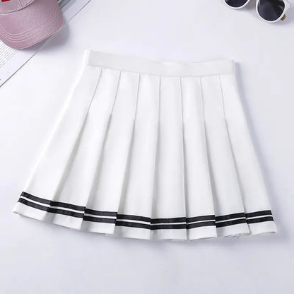 Chic Striped Elastic Waist Skirt