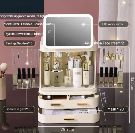 Illuminated Vanity Makeup Organizer