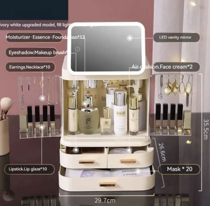 Illuminated Vanity Makeup Organizer