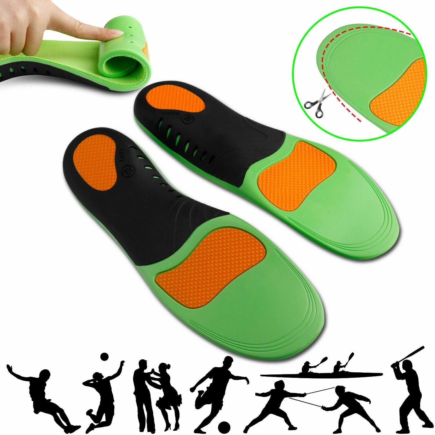Targeted arch support orthotic insoles