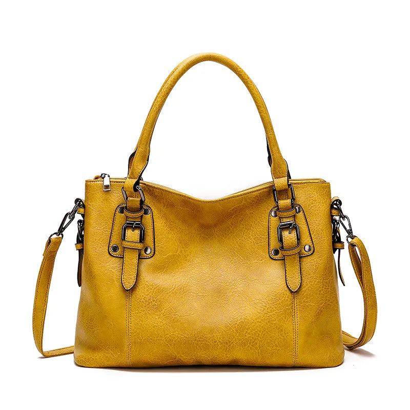 Vintage Elegance Shoulder Bag - High Capacity