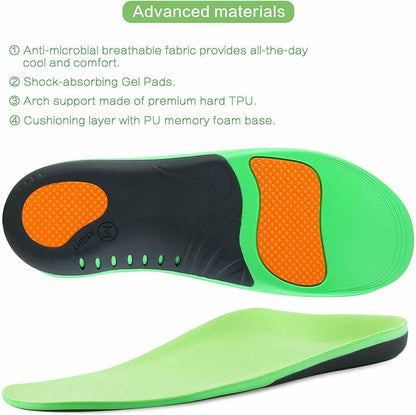 Targeted arch support orthotic insoles