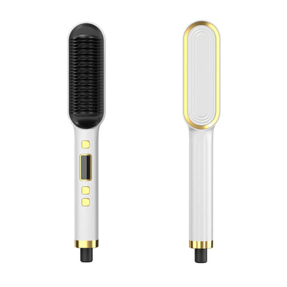 LCD Hair Straightening Comb with Dual-Use Curling Iron