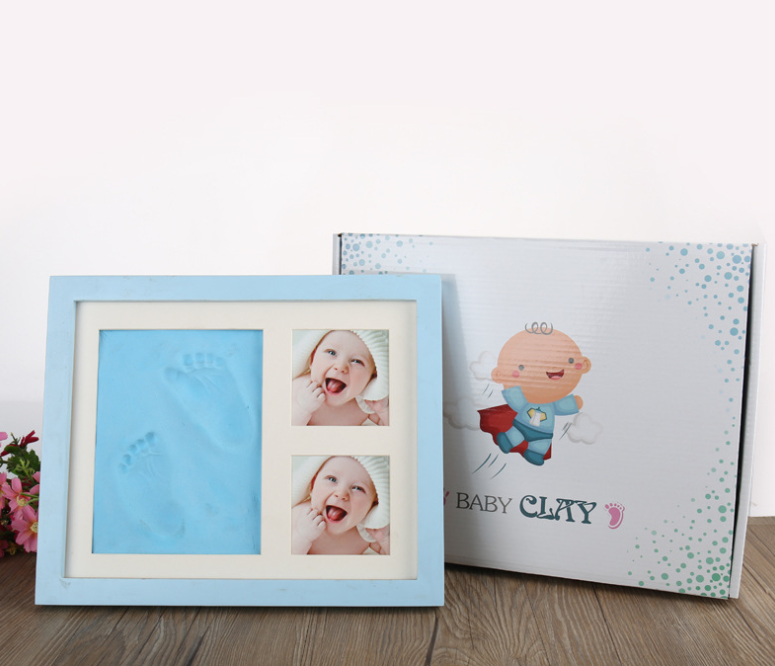 Tiny Touches: Baby Print Kit with Elegant Wood Frame - A Cherished Memory Maker!
