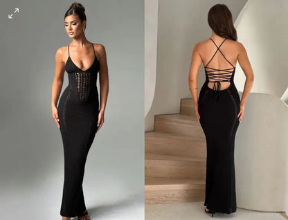 Chic Backless Knit Maxi