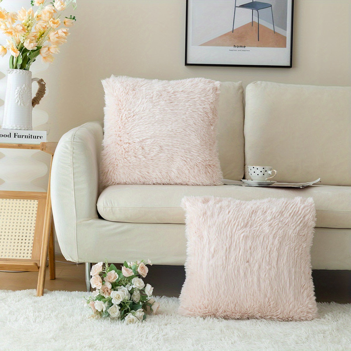 Chic Plush Faux Fur Pillow Covers