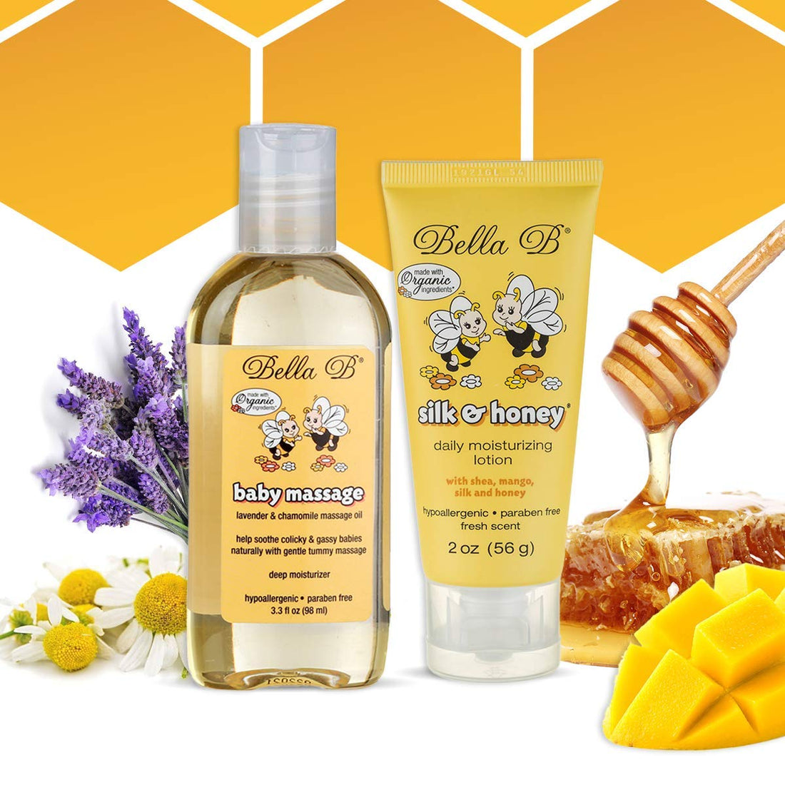Bella B Organic Baby Care Set - Massage Oil &amp; Lotion
