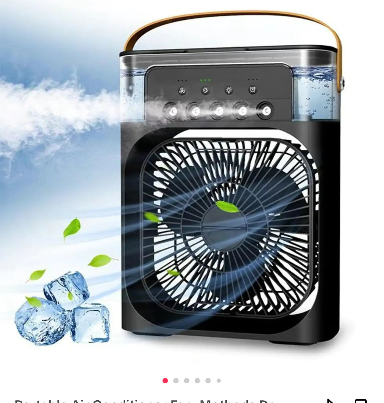 3-in-1 Compact Air Cooler - Mini AC, Humidifier &amp; LED Lights