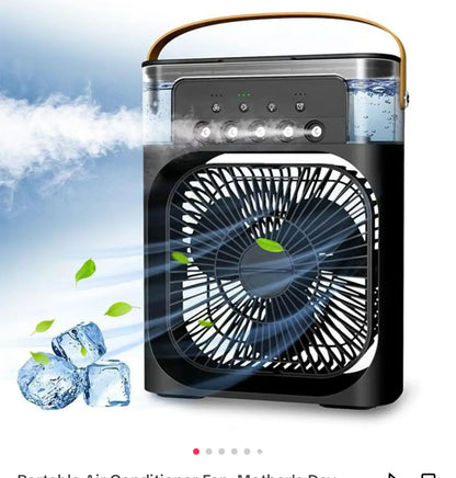 3-in-1 Compact Air Cooler - Mini AC, Humidifier &amp; LED Lights
