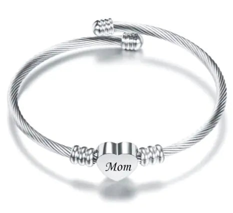Elegant Stainless Steel Love Bracelet for Mom