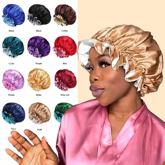 Comfy Satin Sleep Cap Set