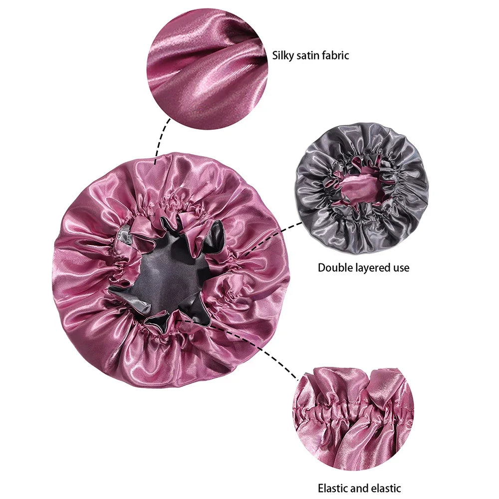 Comfy Satin Sleep Cap Set