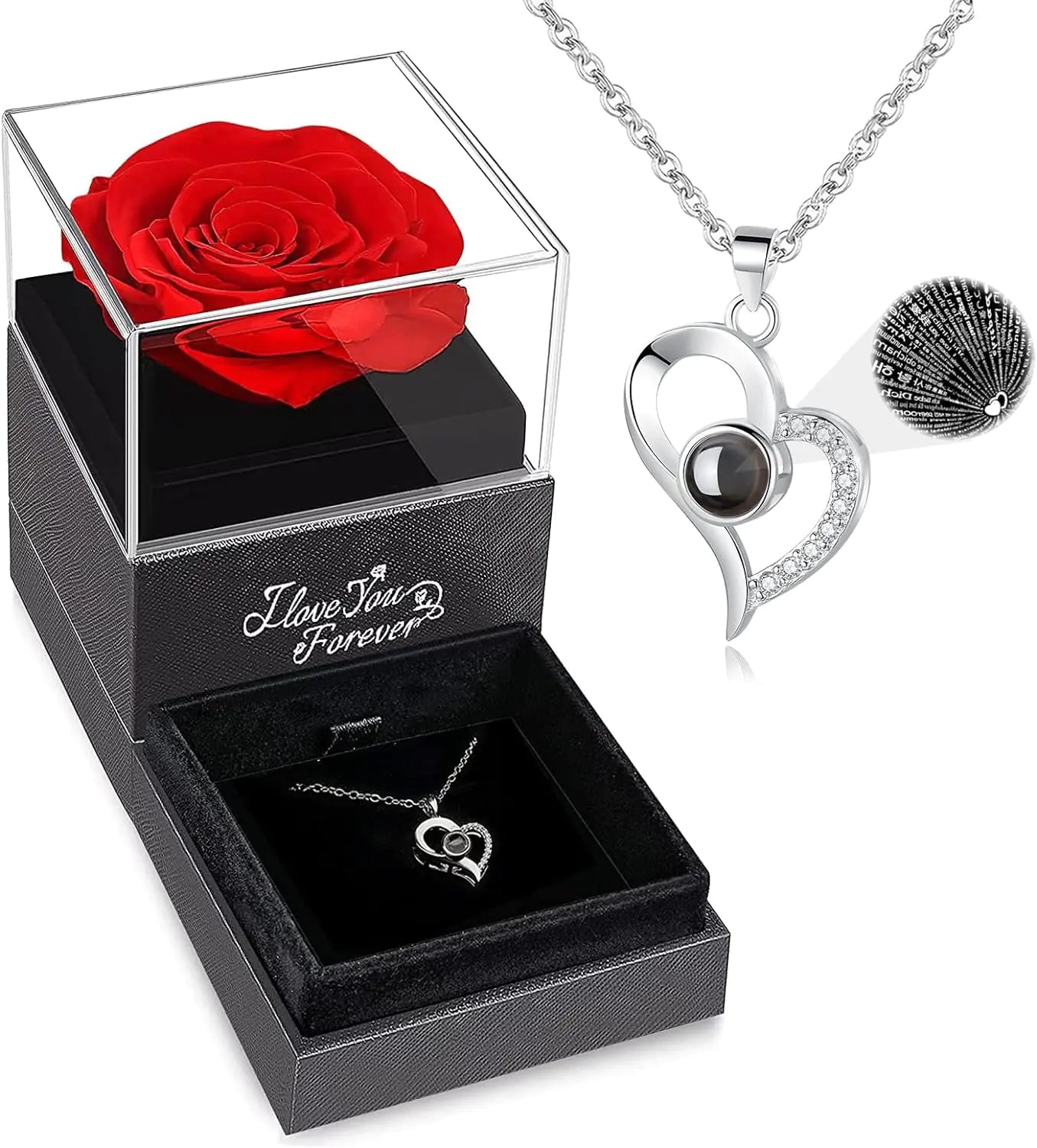 EVERLOVE Eternal Rose and Pendant Set