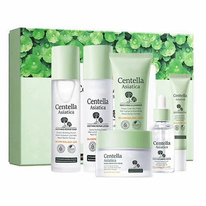6 Piece Face Skin Care Routine Kit for Women Soothing &amp; Repairing Skincare Gift Set with Cleanser Toner Face Serum Eye Cream Emulsions Face Cream Facial Hydrating Skin Care Set for Teen Girls