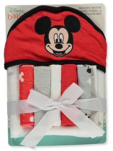 Disney Mickey Smiles Hooded Towel &amp; Washcloths