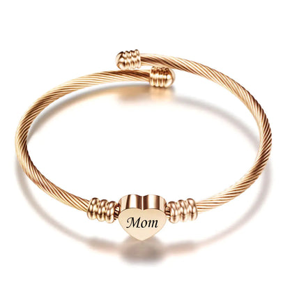 Elegant Stainless Steel Love Bracelet for Mom
