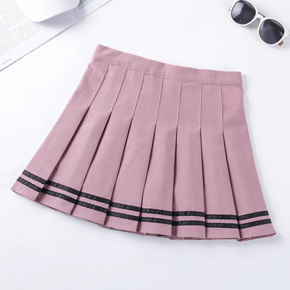 Chic Striped Elastic Waist Skirt