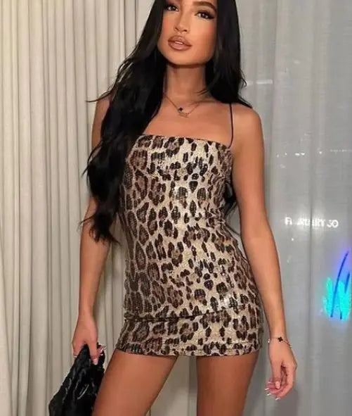 Chic Sling Beaded Dress