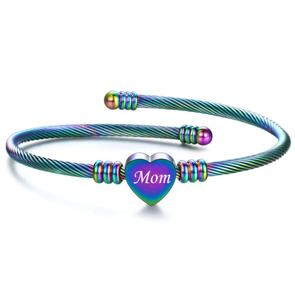 Elegant Stainless Steel Love Bracelet for Mom
