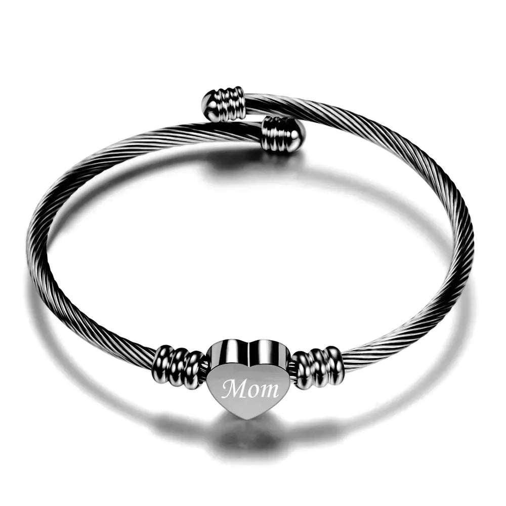 Elegant Stainless Steel Love Bracelet for Mom